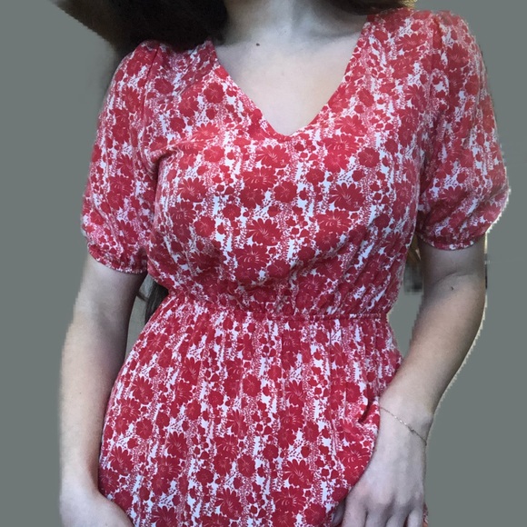 Red Patterned Summer Dress Tunic - Picture 2 of 3